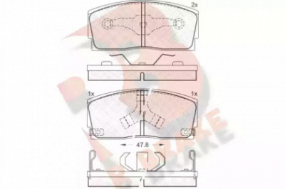 R BRAKE rb0951 -  Комплект тормозных колодок, дисковый тормоз